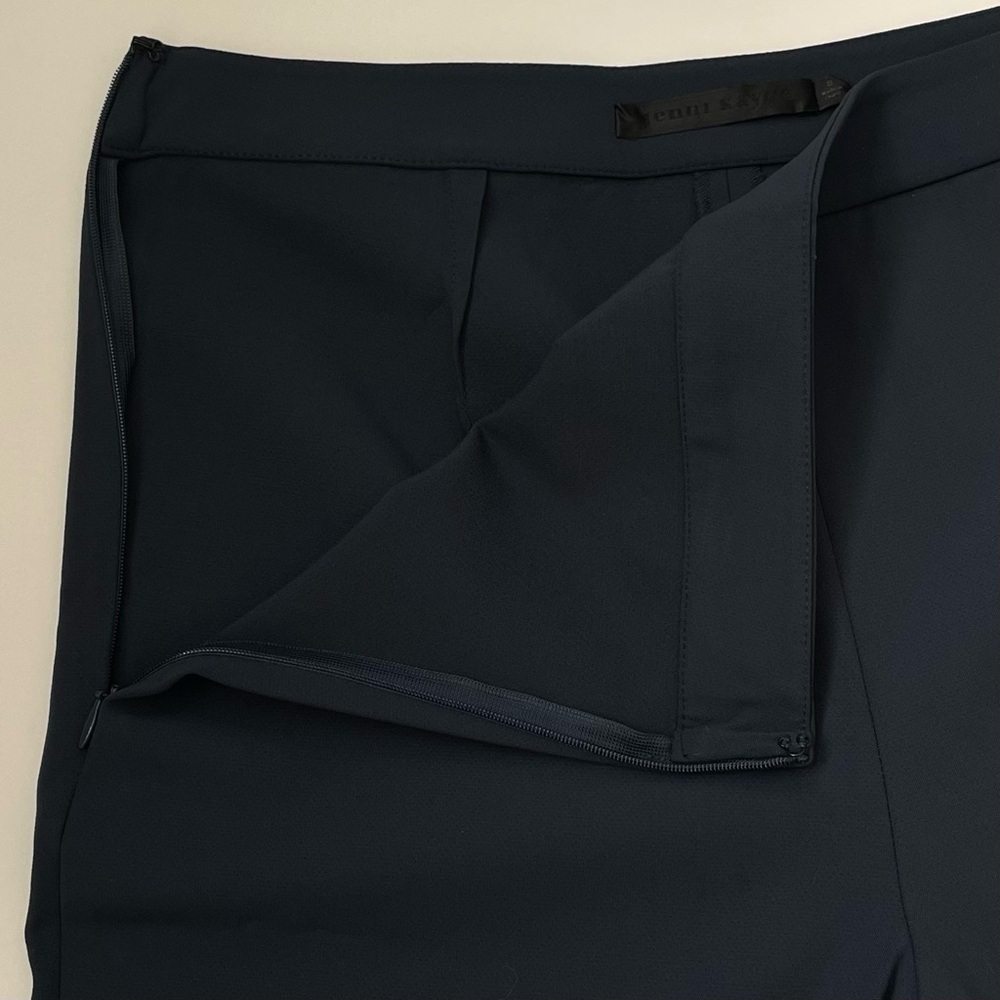 Jenni Kayne Slim Ankle Trouser Pants Cigarette Style Navy Side Zip Size 8 - Picture 9 of 14